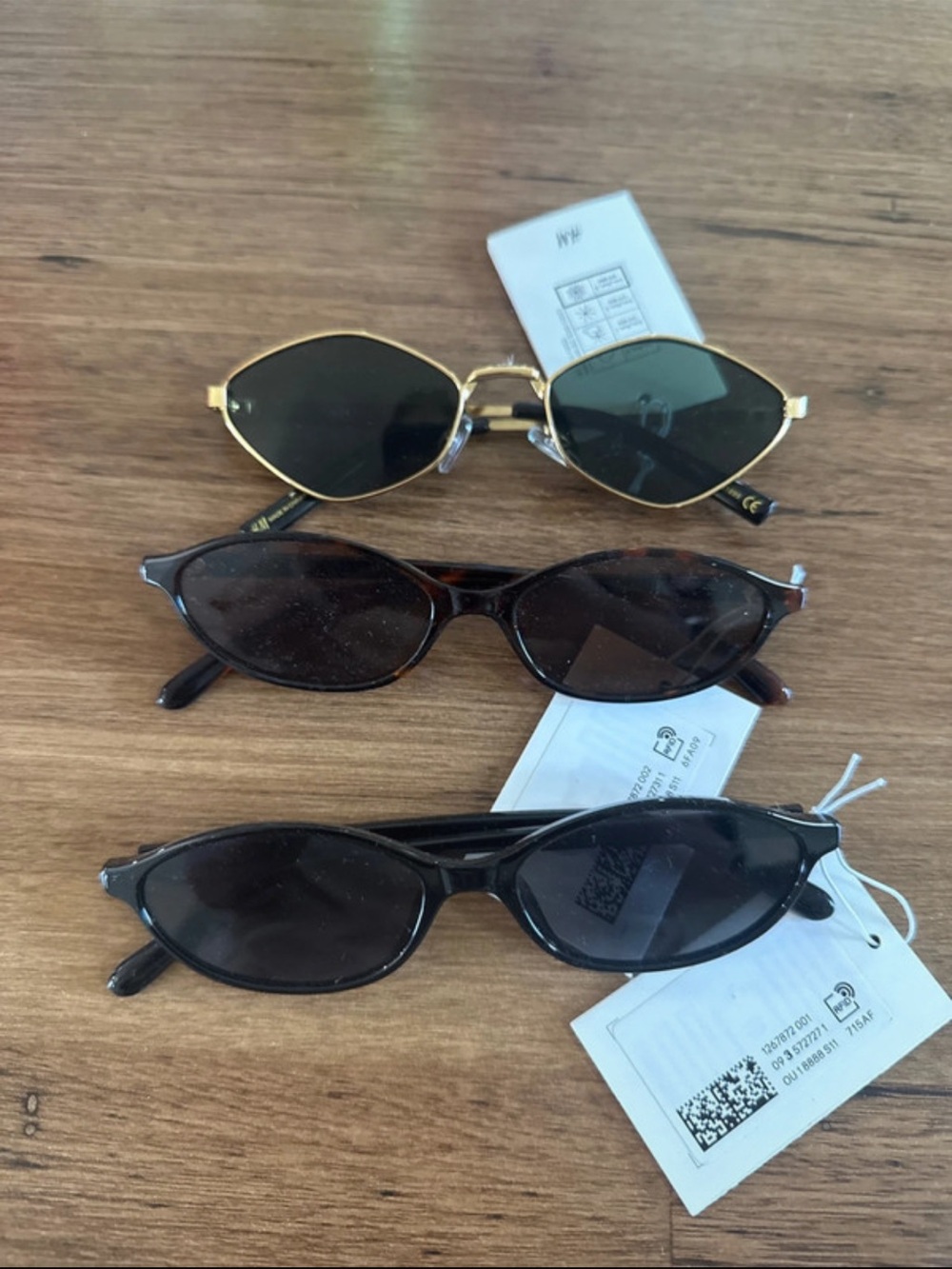 Triple Pack Vintage-Inspired Cat Eye Sunglasses - Black, Tortoise, Gold